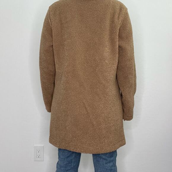 Susan Graver Camel Sherpa Teddy Coat Button Front Jacket Small Shacket - Picture 5 of 12